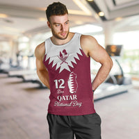 Personalised Qatar National Day Men Tank Top Dawlat Qatar Map Islamic Pattern - Wonder Print Shop