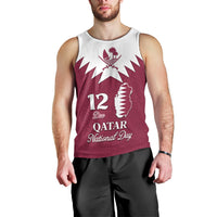 Personalised Qatar National Day Men Tank Top Dawlat Qatar Map Islamic Pattern - Wonder Print Shop