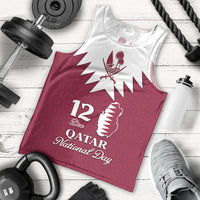 Personalised Qatar National Day Men Tank Top Dawlat Qatar Map Islamic Pattern - Wonder Print Shop