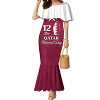 Personalised Qatar National Day Mermaid Dress Dawlat Qatar Map Islamic Pattern - Wonder Print Shop