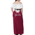 Personalised Qatar National Day Off Shoulder Maxi Dress Dawlat Qatar Map Islamic Pattern - Wonder Print Shop