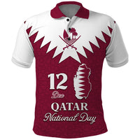 Personalised Qatar National Day Polo Shirt Dawlat Qatar Map Islamic Pattern - Wonder Print Shop
