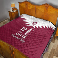 Qatar National Day Quilt Dawlat Qatar Map Islamic Pattern - Wonder Print Shop