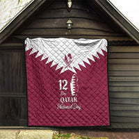 Qatar National Day Quilt Dawlat Qatar Map Islamic Pattern - Wonder Print Shop