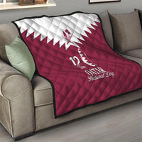 Qatar National Day Quilt Dawlat Qatar Map Islamic Pattern - Wonder Print Shop