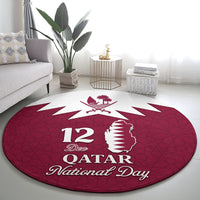 personalised-qatar-national-day-round-carpet-dawlat-qatar-map-islamic-pattern