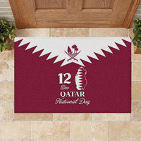 Qatar National Day Rubber Doormat Dawlat Qatar Map Islamic Pattern - Wonder Print Shop