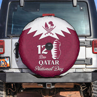 Qatar National Day Spare Tire Cover Dawlat Qatar Map Islamic Pattern - Wonder Print Shop