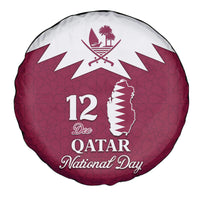 Qatar National Day Spare Tire Cover Dawlat Qatar Map Islamic Pattern - Wonder Print Shop