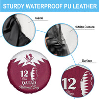 Qatar National Day Spare Tire Cover Dawlat Qatar Map Islamic Pattern - Wonder Print Shop