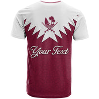 Personalised Qatar National Day T Shirt Dawlat Qatar Map Islamic Pattern - Wonder Print Shop