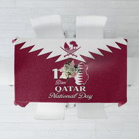 Qatar National Day Tablecloth Dawlat Qatar Map Islamic Pattern - Wonder Print Shop