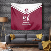 Qatar National Day Tapestry Dawlat Qatar Map Islamic Pattern - Wonder Print Shop