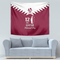Qatar National Day Tapestry Dawlat Qatar Map Islamic Pattern - Wonder Print Shop