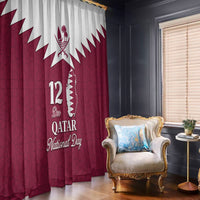 Qatar National Day Window Curtain Dawlat Qatar Map Islamic Pattern - Wonder Print Shop