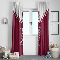 Qatar National Day Window Curtain Dawlat Qatar Map Islamic Pattern - Wonder Print Shop