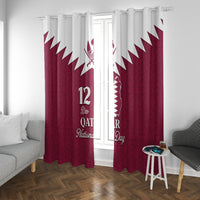 Qatar National Day Window Curtain Dawlat Qatar Map Islamic Pattern - Wonder Print Shop
