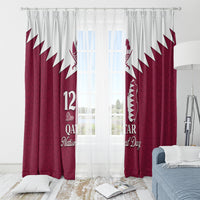 Qatar National Day Window Curtain Dawlat Qatar Map Islamic Pattern - Wonder Print Shop