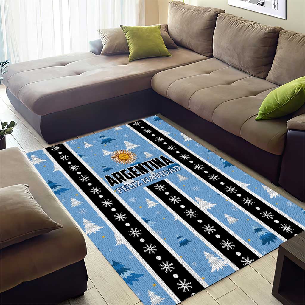 Argentina Christmas Area Rug Feliz Navidad Sol de Mayo - Wonder Print Shop