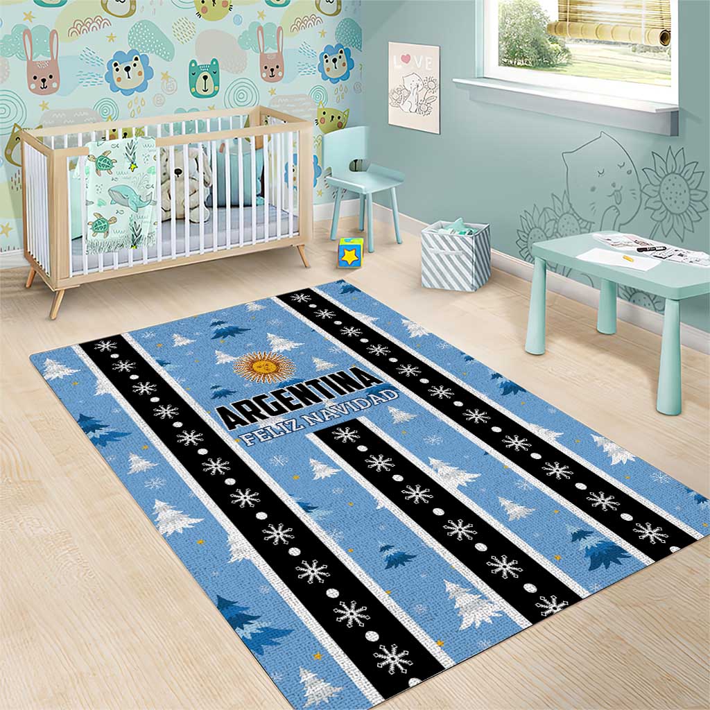 Argentina Christmas Area Rug Feliz Navidad Sol de Mayo - Wonder Print Shop