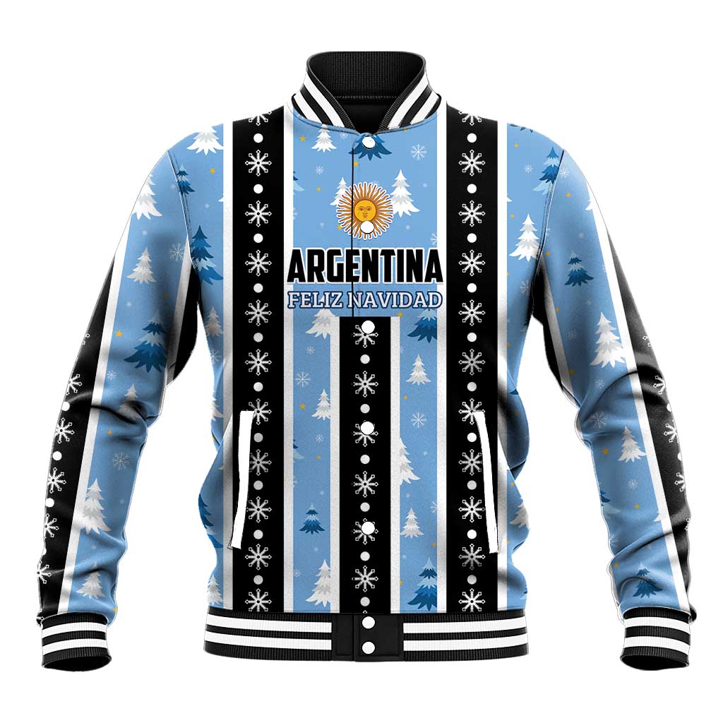 Argentina Christmas Baseball Jacket Feliz Navidad Sol de Mayo - Wonder Print Shop