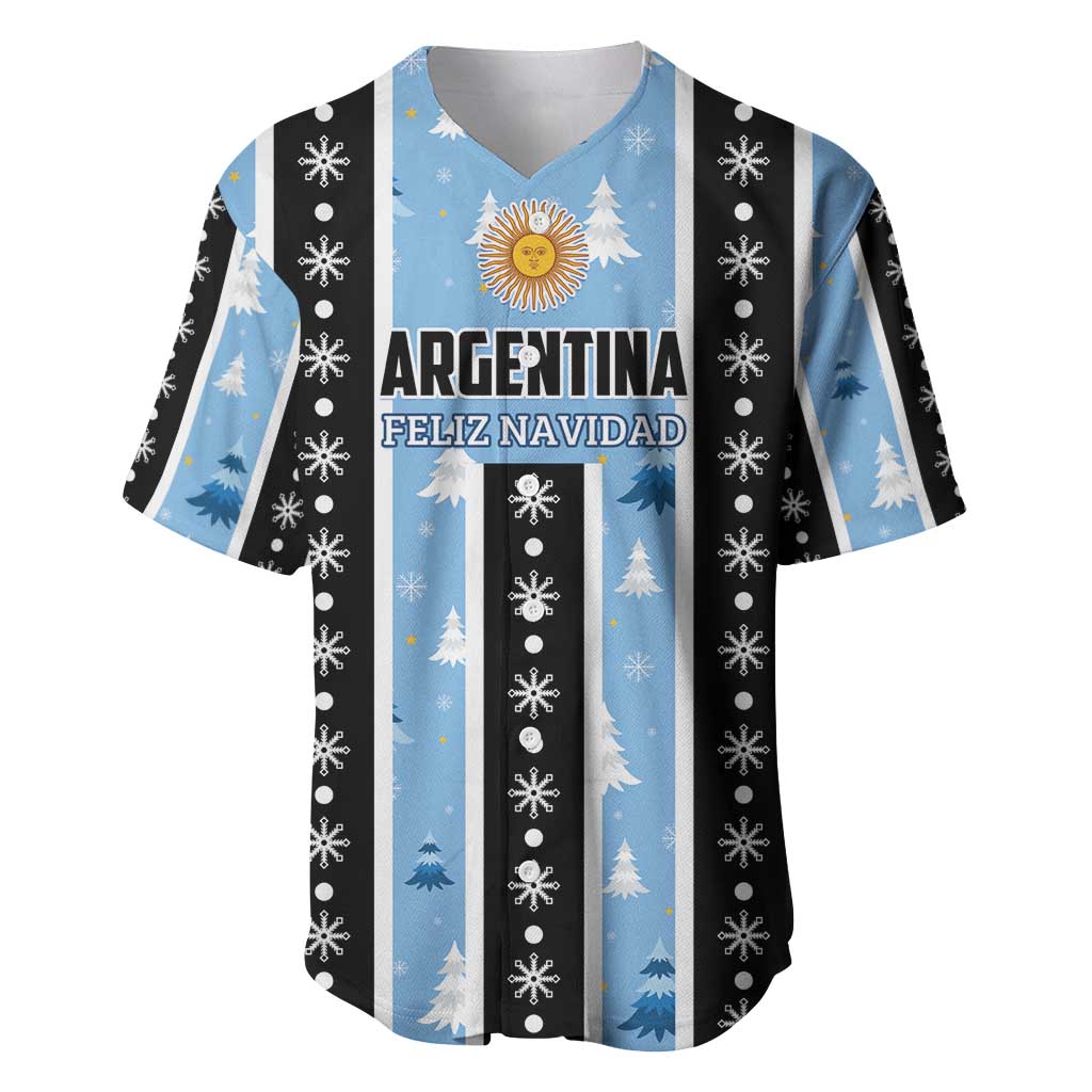 Argentina Christmas Baseball Jersey Feliz Navidad Sol de Mayo - Wonder Print Shop