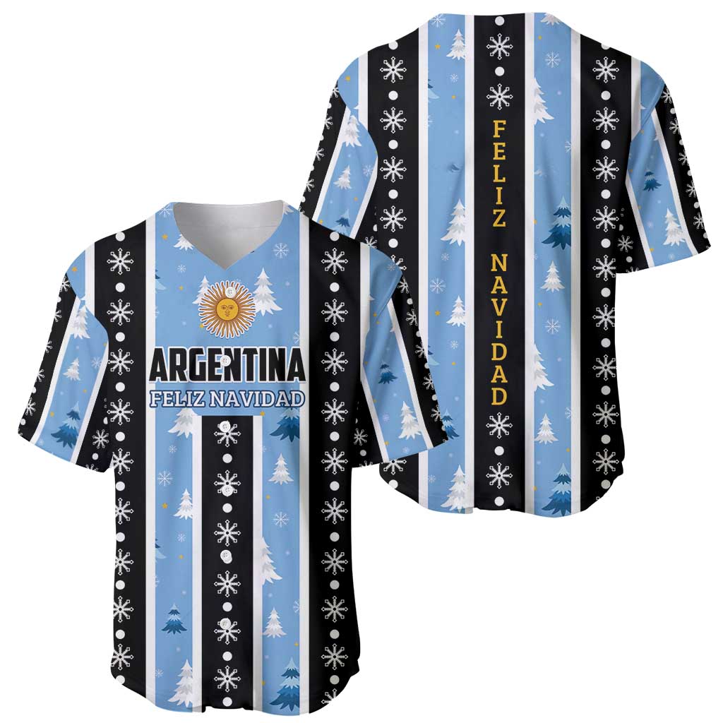 Argentina Christmas Baseball Jersey Feliz Navidad Sol de Mayo - Wonder Print Shop