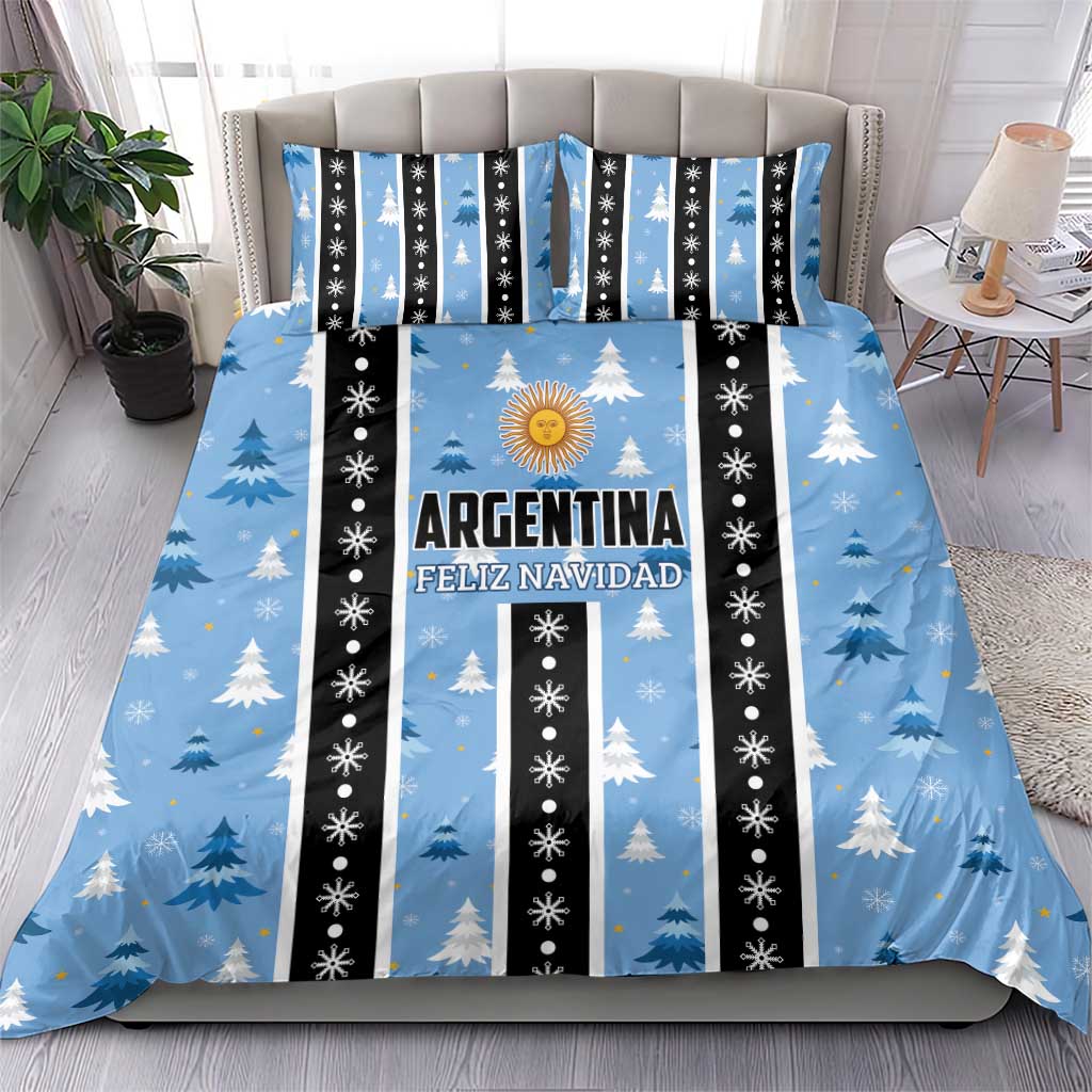 Argentina Christmas Bedding Set Feliz Navidad Sol de Mayo - Wonder Print Shop