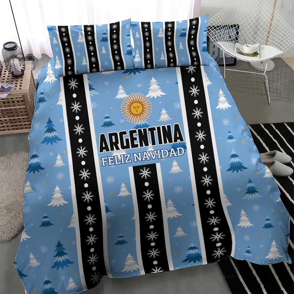 Argentina Christmas Bedding Set Feliz Navidad Sol de Mayo - Wonder Print Shop