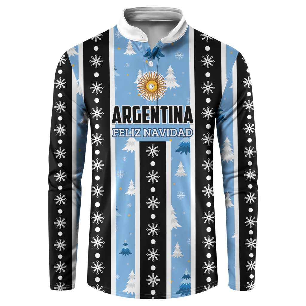 Argentina Christmas Button Sweatshirt Feliz Navidad Sol de Mayo - Wonder Print Shop