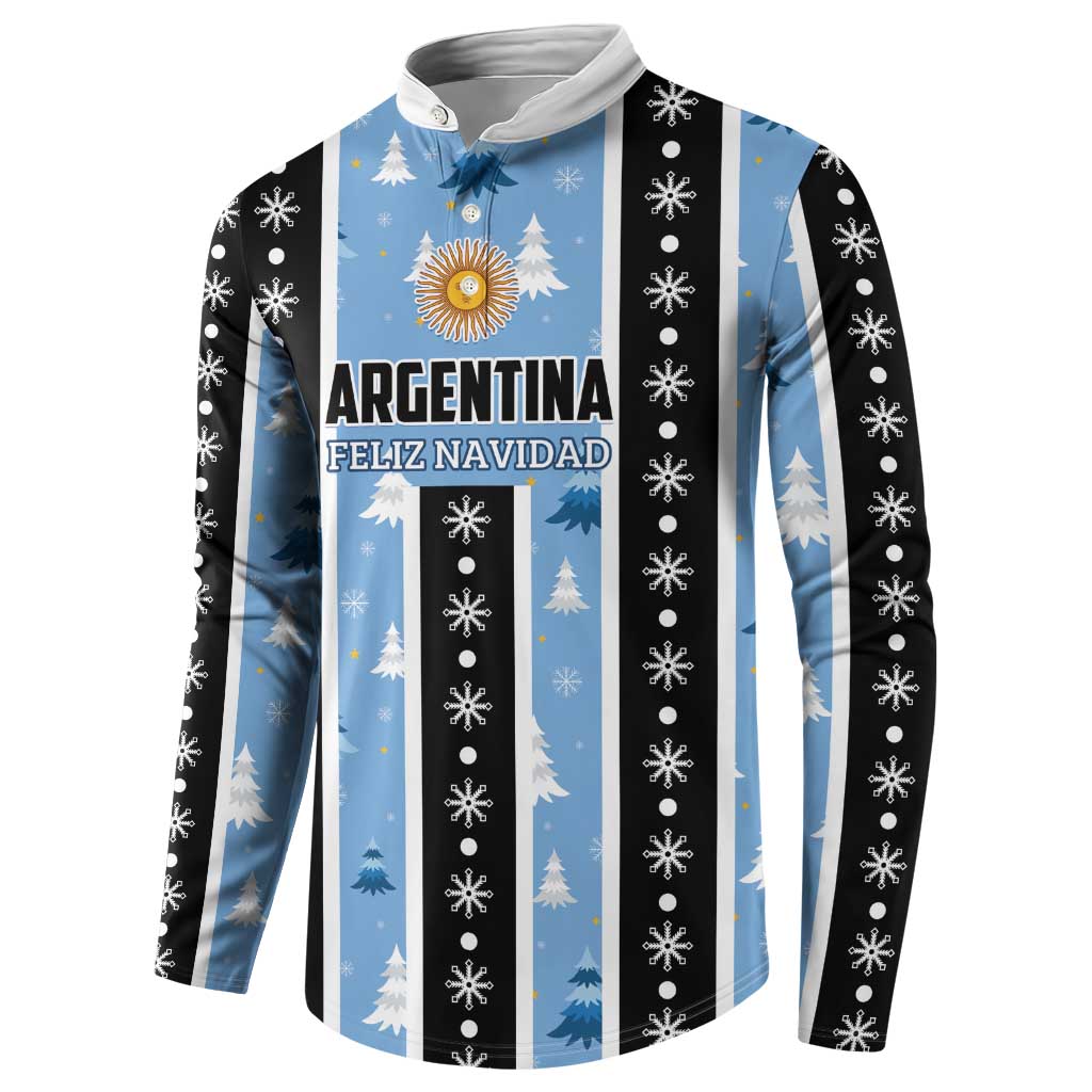 Argentina Christmas Button Sweatshirt Feliz Navidad Sol de Mayo - Wonder Print Shop