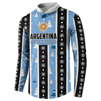 Argentina Christmas Button Sweatshirt Feliz Navidad Sol de Mayo - Wonder Print Shop
