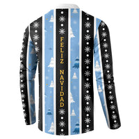 Argentina Christmas Button Sweatshirt Feliz Navidad Sol de Mayo - Wonder Print Shop