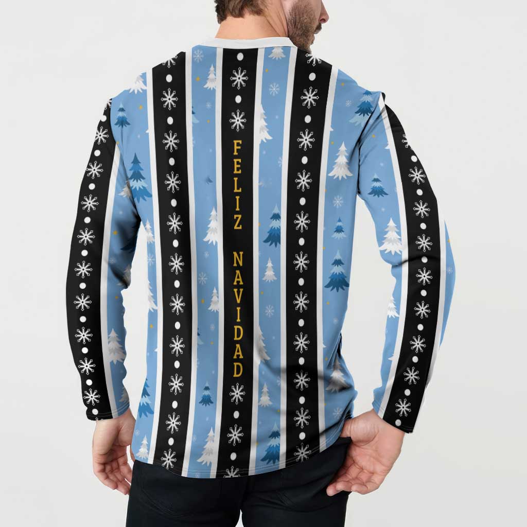 Argentina Christmas Button Sweatshirt Feliz Navidad Sol de Mayo - Wonder Print Shop