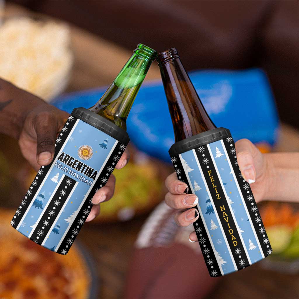Argentina Christmas 4 in 1 Can Cooler Tumbler Feliz Navidad Sol de Mayo - Wonder Print Shop