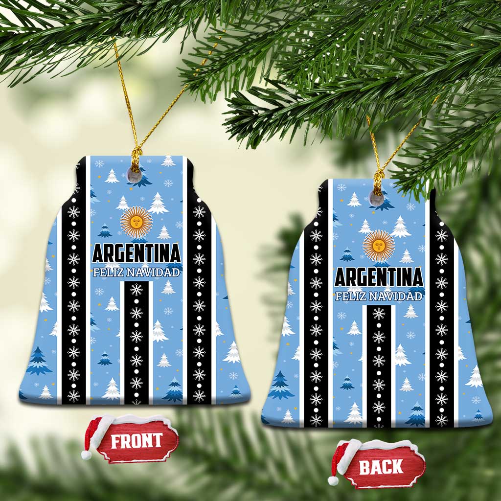 Argentina Christmas Ceramic Ornament Feliz Navidad Sol de Mayo - Wonder Print Shop