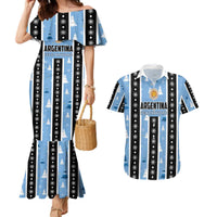 Argentina Christmas Couples Matching Mermaid Dress and Hawaiian Shirt Feliz Navidad Sol de Mayo - Wonder Print Shop