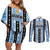 Argentina Christmas Couples Matching Off Shoulder Short Dress and Long Sleeve Button Shirt Feliz Navidad Sol de Mayo - Wonder Print Shop