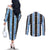 Argentina Christmas Couples Matching Off The Shoulder Long Sleeve Dress and Long Sleeve Button Shirt Feliz Navidad Sol de Mayo