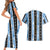 Argentina Christmas Couples Matching Short Sleeve Bodycon Dress and Hawaiian Shirt Feliz Navidad Sol de Mayo - Wonder Print Shop