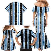 Argentina Christmas Family Matching Mermaid Dress and Hawaiian Shirt Feliz Navidad Sol de Mayo - Wonder Print Shop