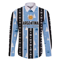 Argentina Christmas Family Matching Off The Shoulder Long Sleeve Dress and Hawaiian Shirt Feliz Navidad Sol de Mayo - Wonder Print Shop