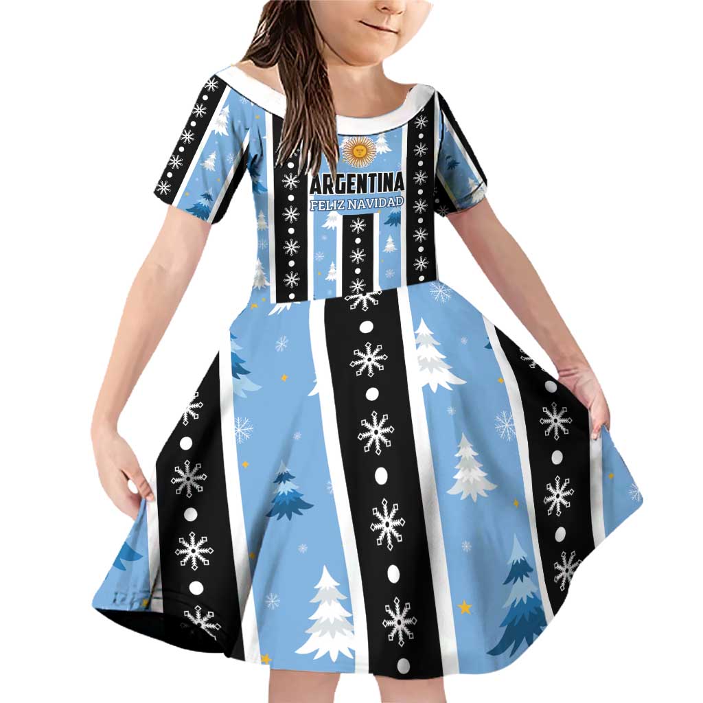 Argentina Christmas Family Matching Off Shoulder Short Dress and Hawaiian Shirt Feliz Navidad Sol de Mayo - Wonder Print Shop