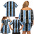 Argentina Christmas Family Matching Off Shoulder Short Dress and Hawaiian Shirt Feliz Navidad Sol de Mayo - Wonder Print Shop