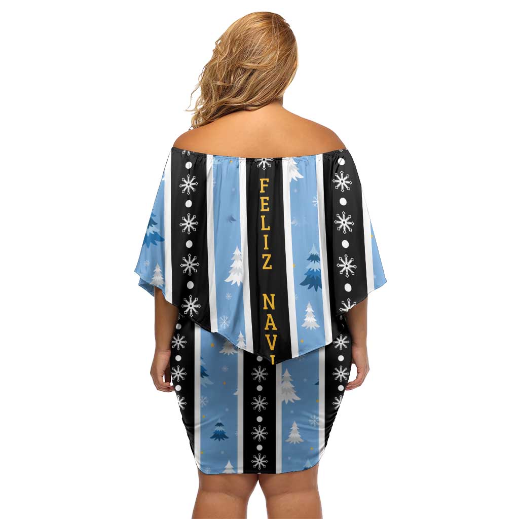 Argentina Christmas Family Matching Off Shoulder Short Dress and Hawaiian Shirt Feliz Navidad Sol de Mayo - Wonder Print Shop