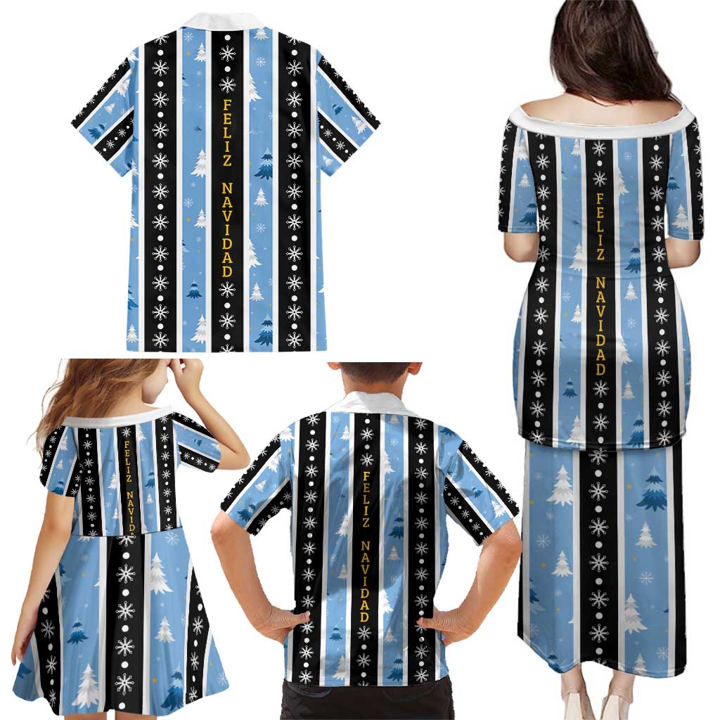 Argentina Christmas Family Matching Puletasi and Hawaiian Shirt Feliz Navidad Sol de Mayo - Wonder Print Shop