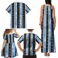 Argentina Christmas Family Matching Tank Maxi Dress and Hawaiian Shirt Feliz Navidad Sol de Mayo - Wonder Print Shop