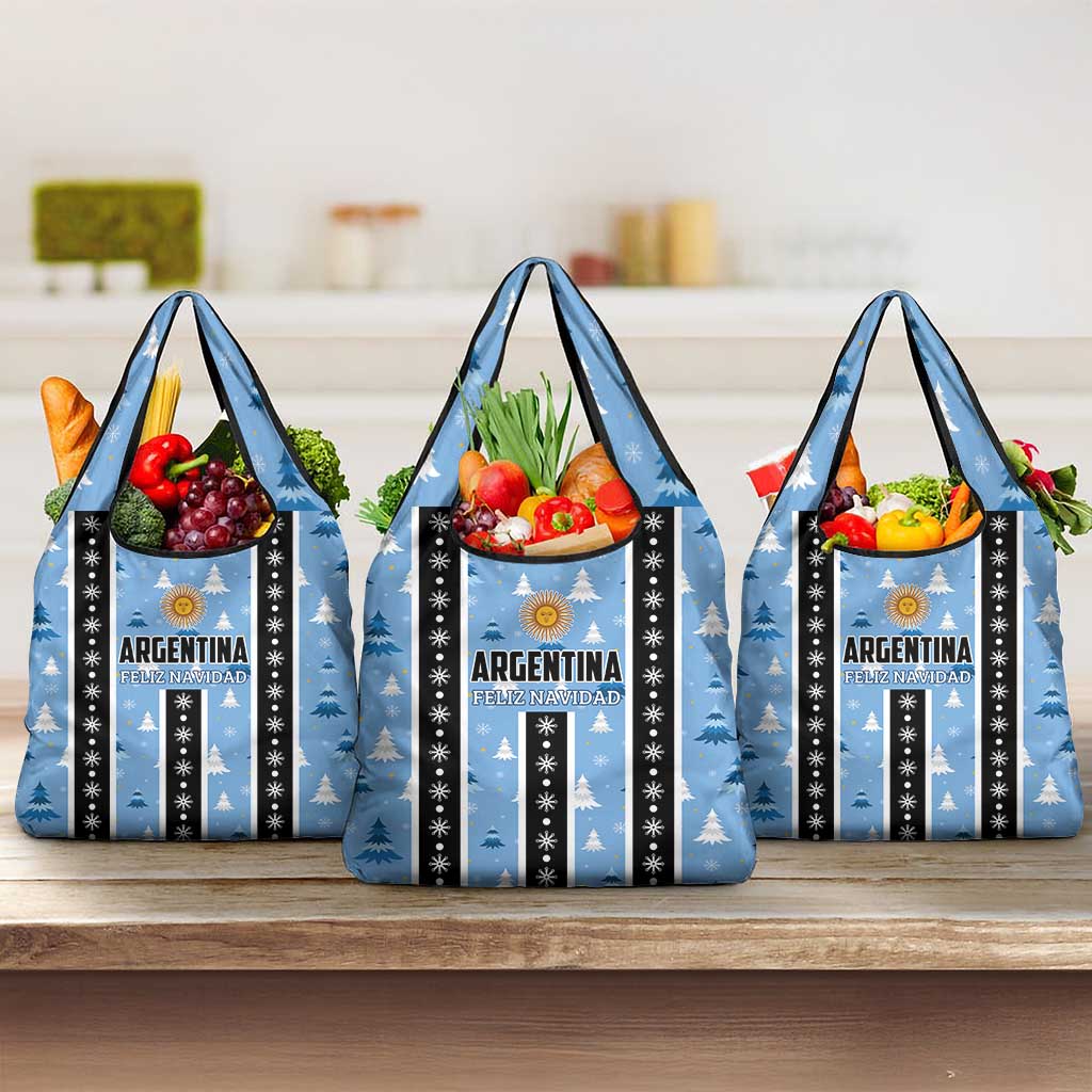 Argentina Christmas Grocery Bag Feliz Navidad Sol de Mayo