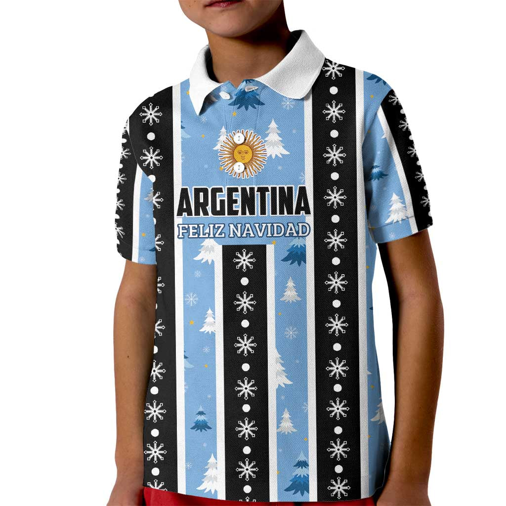 Argentina Christmas Kid Polo Shirt Feliz Navidad Sol de Mayo - Wonder Print Shop