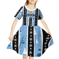 Argentina Christmas Kid Short Sleeve Dress Feliz Navidad Sol de Mayo - Wonder Print Shop